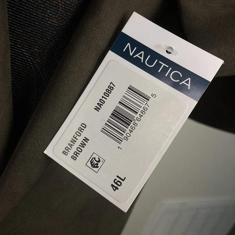 Nautica Men's Modern-Fit Faux-Suede Sport‎ Coat Brown 46L E071121